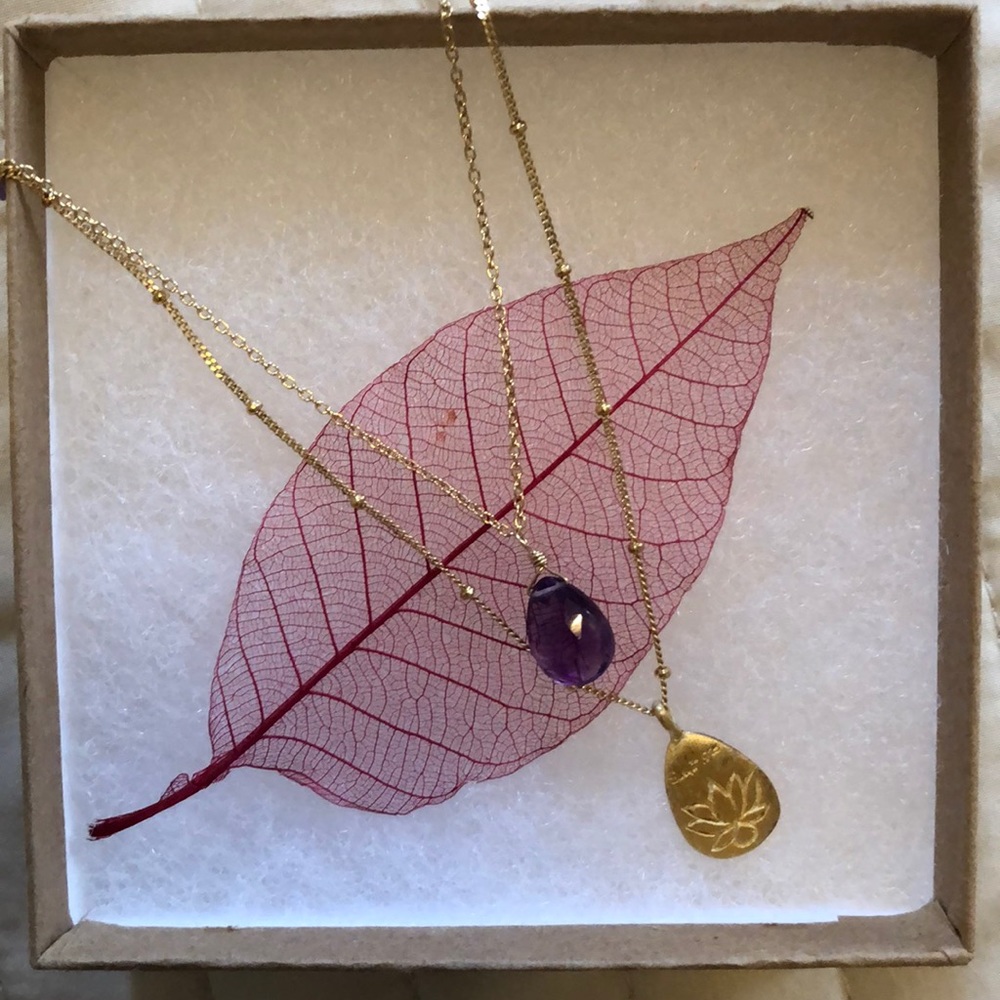 Satya amethyst and gold necklace
